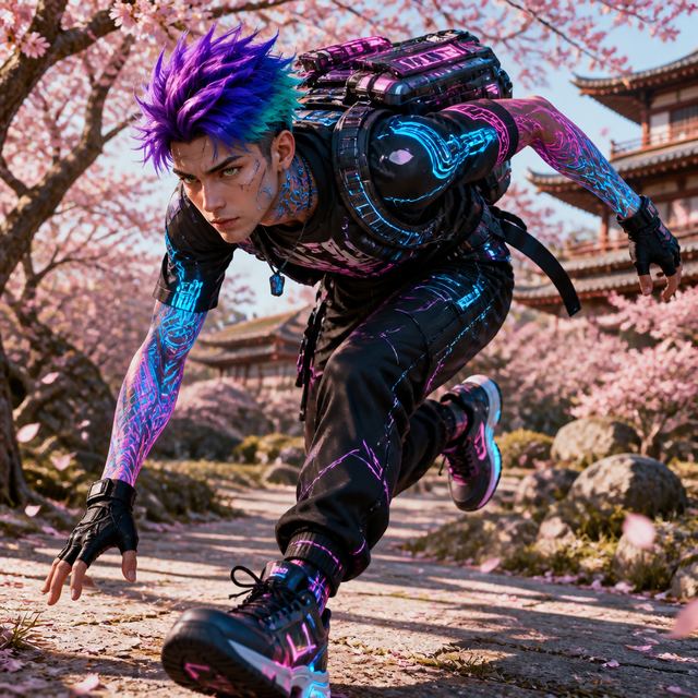 Neon Blossom Courier