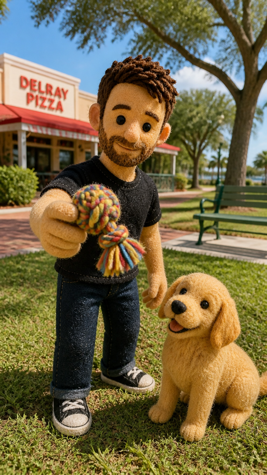 playing with his dog at old school square park Storyboard cover art